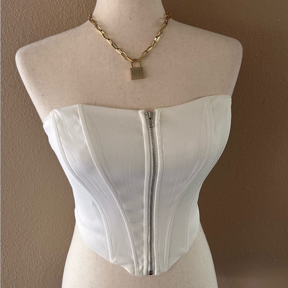 Zip up bustier top